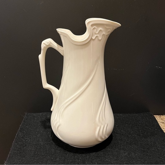 Vintage I. Godinger & Co. Embossed Ivory Porcelain Pitcher - Picture 2 of 14